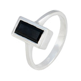 Aurora Black Solitaire Ring for Women with Elegant Design
